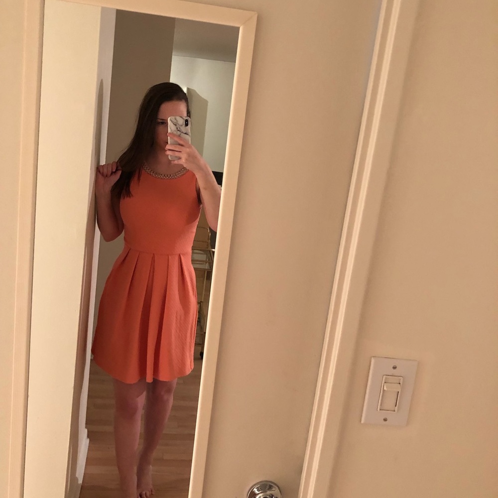 Coral cute dress.
